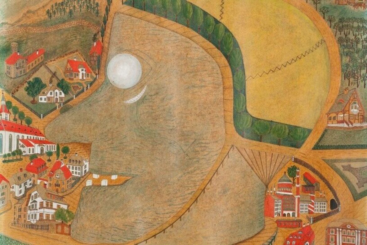 August Natterer, Hexenkopf, 1913-1917, Bleistift und Gouache auf Karton, 25,9 x 34,2 cm, Sammlung Prinzhorn, Inv.Nr. 184